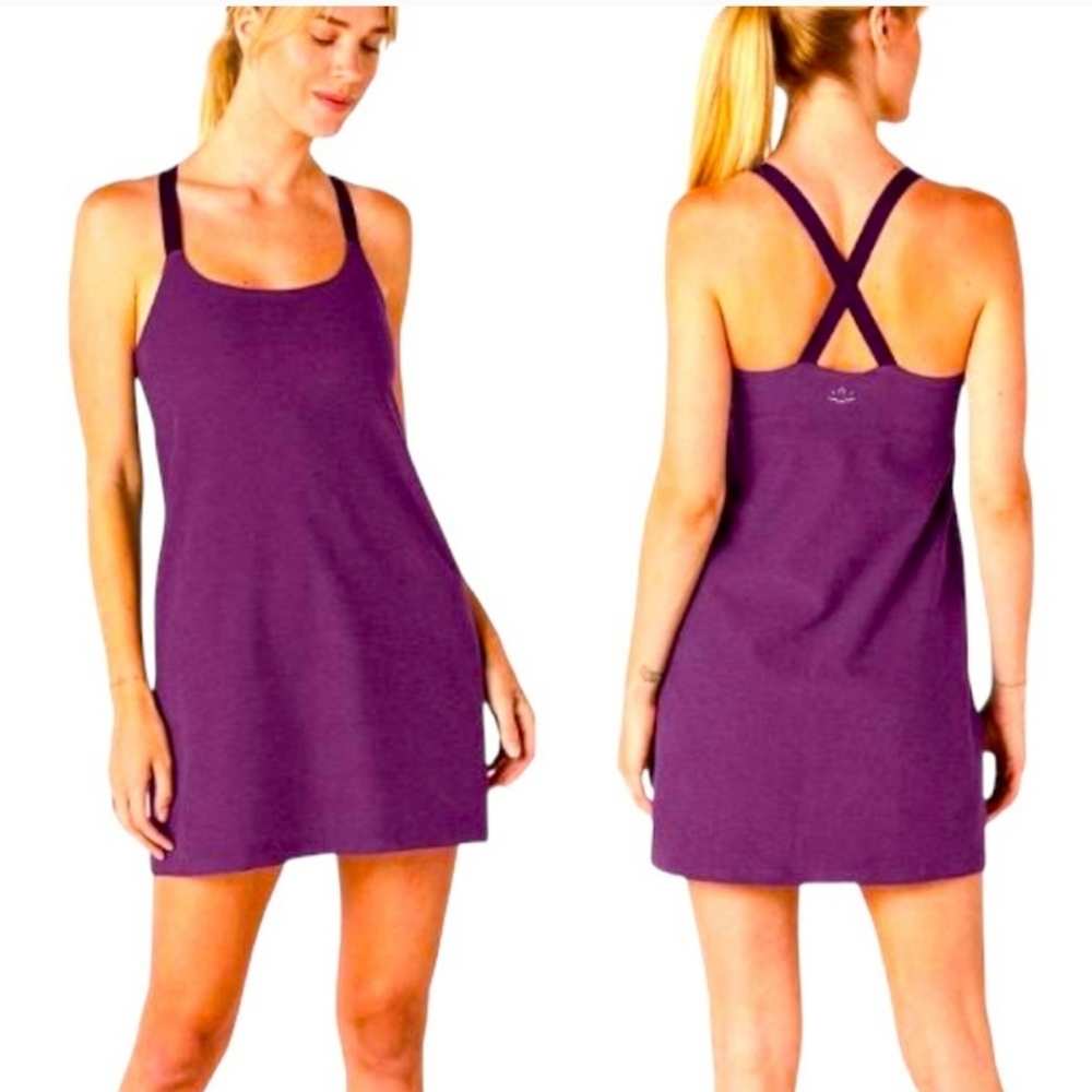 BEYOND YOGA Move It Dress Boysenberry Heather Size XL